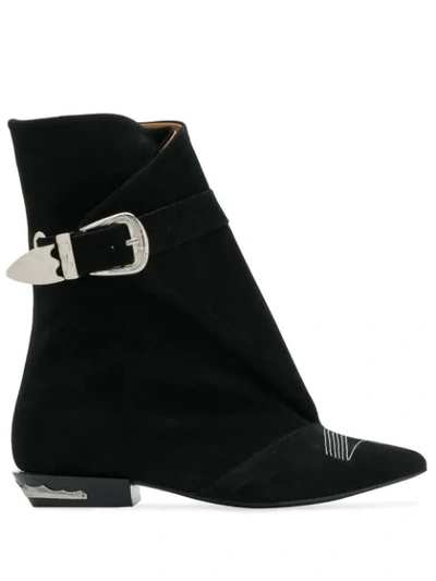 Toga Buckle Boots In Black