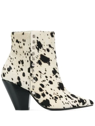Toga Patterned Ankle Boots In White