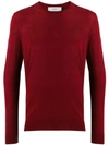 Pringle Of Scotland Slim-fit Knit Sweater In Red