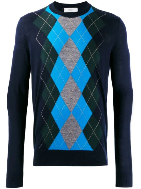 Pringle Of Scotland Argyle Knit Sweater In Blue | ModeSens