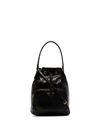 Prada Small Logo-plaque Bucket Bag In Black