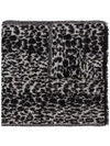 Saint Laurent Fringed Leopard Print Scarf In Multicolor