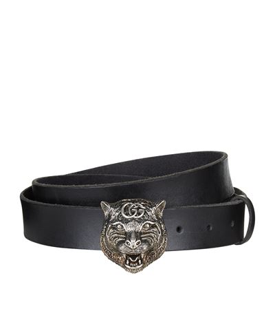 gucci tiger head buckle belt