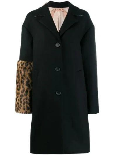 N°21 Single-breasted Midi Coat In Black