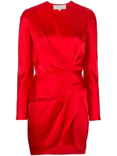 knee length dresses for ladies Strappy wrap gown with cowl