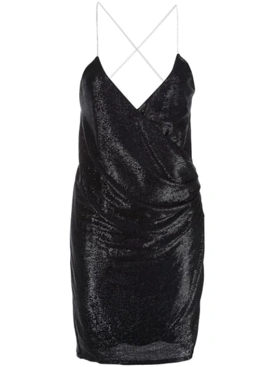 Michelle Mason Crystal-strap Mini Dress In Blue