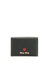 Miu Miu Heart Detailed Cardholder In Black