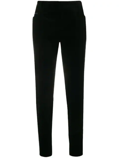 Saint Laurent High-waisted Corduroy Trousers In Black