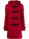 Saint Laurent Long Coat In Virgin Wool In Red