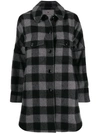 Woolrich Check Single-breasted Coat In Grey