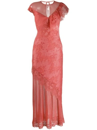 Three Floor Mirage Lace Maxi Dress In Pink