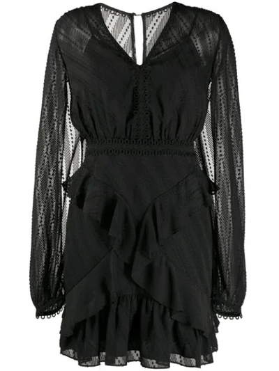 Three Floor Mirrored Escape Mini Dress In Black