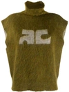 Courrèges Sleeveless Knit Jumper In Green