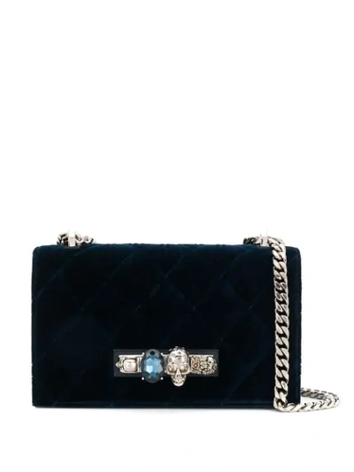 Alexander Mcqueen Jewelled Satchel Bag In Blue