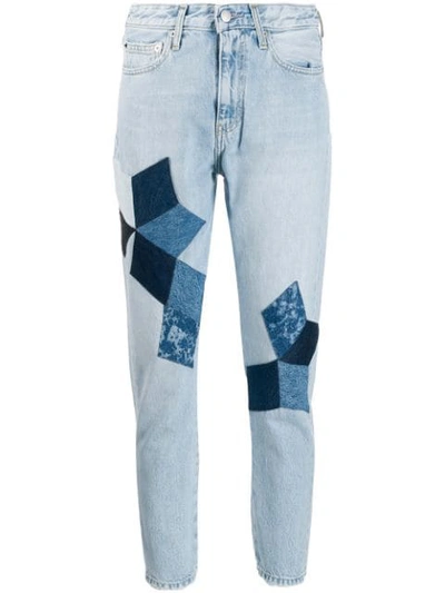 Calvin Klein Jeans Est.1978 Patchwork Jeans In Blue