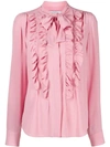 Vivetta Ruffle Trimmed Shirt In Pink