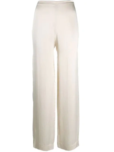 Theory Satin Trousers In White