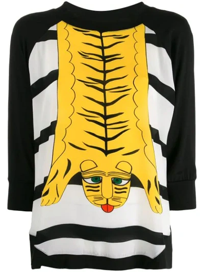 Ultràchic Tiger Print Sweater In Black