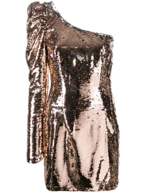 one shoulder dress glitter
