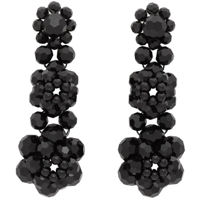 Simone Rocha Crystal Beaded Drop Earrings In Black
