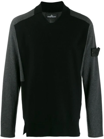 Stone Island Shadow Project Two-tone Knit Jumper In Grey