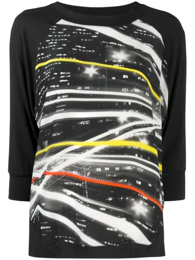 Ultràchic Graphic Knitted Top In Black