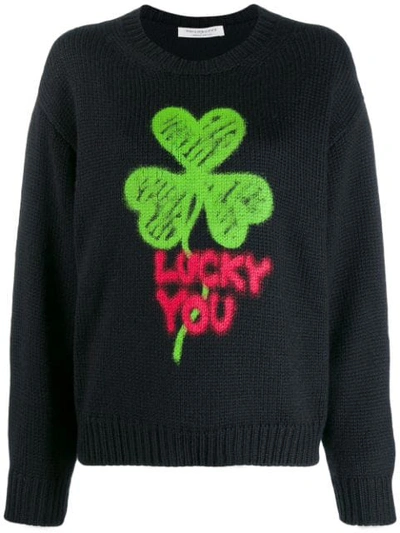 Philosophy Di Lorenzo Serafini Clover Intarsia Jumper In Black