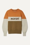 Isabel Marant Étoile Kedy Color-block Intarsia Knitted Sweater In Army Green