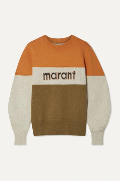 Isabel Marant Étoile Kedy Color-block Intarsia Knitted Sweater In Army Green