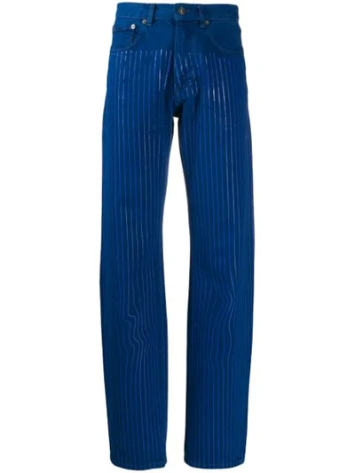 Y/project Striped Straight Leg Jeans In Blue