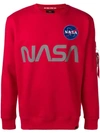 Alpha Industries Nasa Reflective Sweatshirt In Red