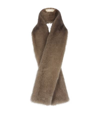 Max Mara Mink Fur Scarf In Grey | ModeSens