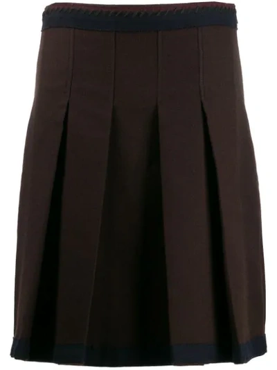Pre-owned Prada '1990s Pleated Skirt In Brown
