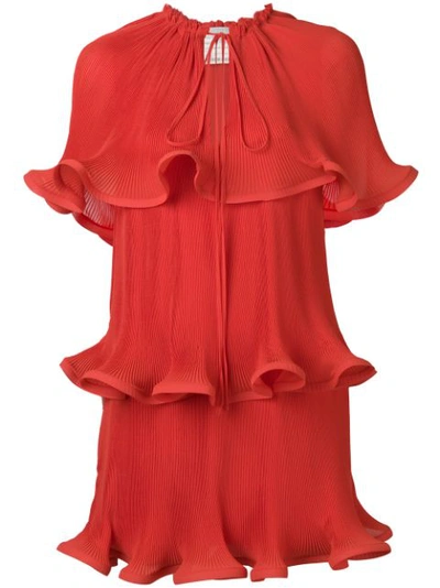 Stella Mccartney Laidley Plissé Crêpe Dress In Red