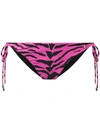 Saint Laurent Zebra-print Bikini Bottoms In Pink