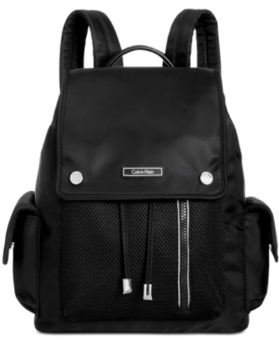 Iconic American Designer Athleisure Medium Backpack In Black/silver