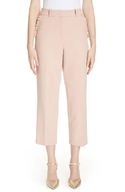 Kate Spade Ruffle Pocket Crop Pants In Pink Opal