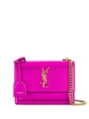 Saint Laurent Sunset Chain Shoulder Bag In Pink