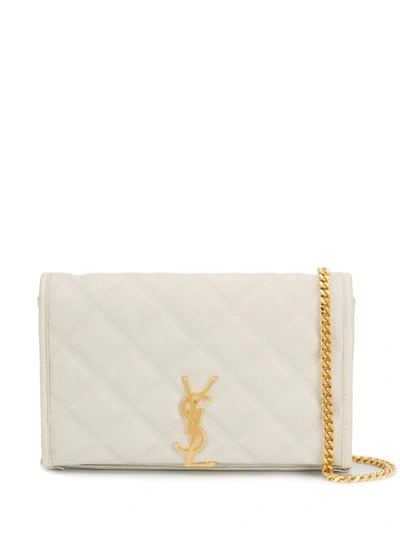 Saint Laurent Angie Quilted Crossbody Bag In Neutrals