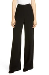 Lafayette 148 Petite Finesse Crepe Embellished Dalton Wide-leg Pant In Black