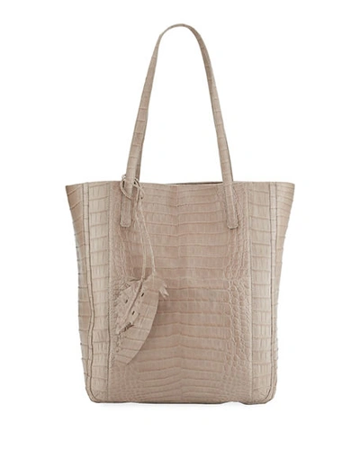 Nancy Gonzalez New North/south Leaf Tote Bag In Taupe