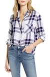 Rails Hunter Plaid Button-front Top In White Navy Fuschia