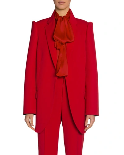Balenciaga Suspended Shoulder Stretch Twill Jacket In Red