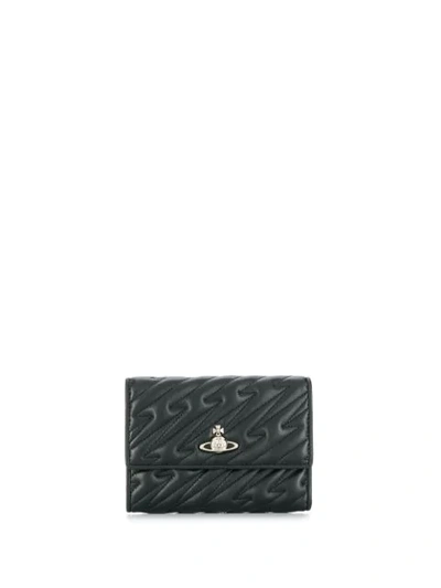 Vivienne Westwood Coventry Quilted Wallet In N403 Black
