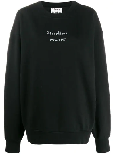 Acne Studios Cut Out Logo Sweater In Black