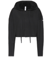 Alo Yoga Effortless Cropped Cotton-blend Fleece Hoodie In Black