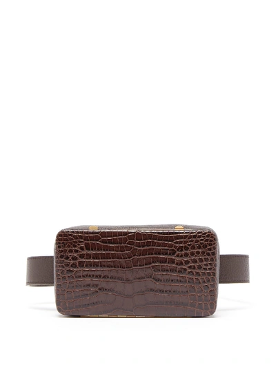 Lutz Morris Evan Crocodile-effect Leather Belt Bag In Brown