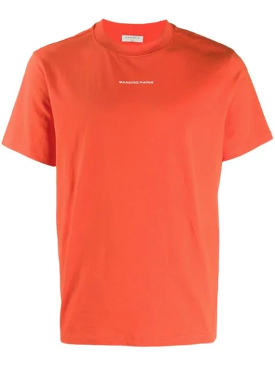 Sandro Solid Slim Fit Crewneck Tee In Orange
