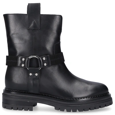 【Sergio Rossi】Motor Bootie 015 Sergio Rossi Motor 015 Printed Suede Ankle Boots In Black