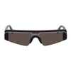 Balenciaga 99mm Shield Sunglasses - Shiny Black/ Grey In 001 Black